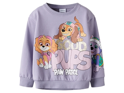 Name It sweatshirt lavender gray med Paw Patrol og glitter print