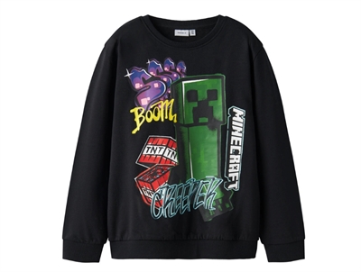 Name It sweatshirt sort med Minecraft print
