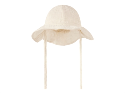 Lil' Atelier solhat i råhvid nuance med bindebånd