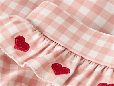 Lil\' Atelier badeble i rosa nuance med broderede hjerter