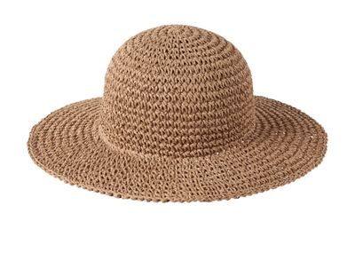 Lil\' Atelier stråhat i brun nuance set bagfra