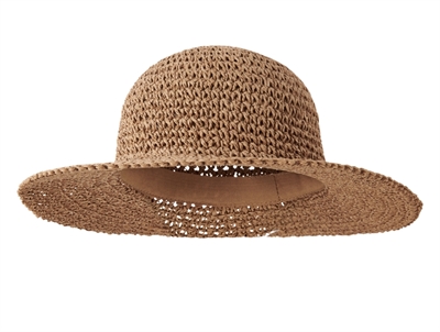 Lil' Atelier stråhat i brun nuance med bred skygge