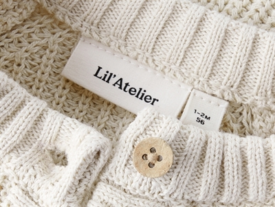 Lil\' Atelier BABY cardigan i turtledove med hjerter