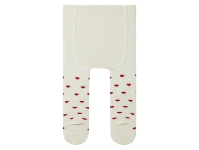 Bagside af Lil\' Atelier strømpebukser i turtledove med røde hjerter