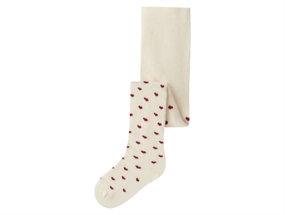 Lil' Atelier strømpebukser i turtledove med røde hjerter