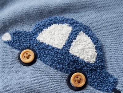 Name It striktrøje i blå nuance endless sky med bilmotiv på front