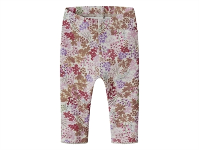 Name It leggings i lys beige nuance pumice stone med blomsterprint