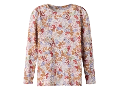 Name It bluse i lys beige nuance pumice stone med blomsterprint