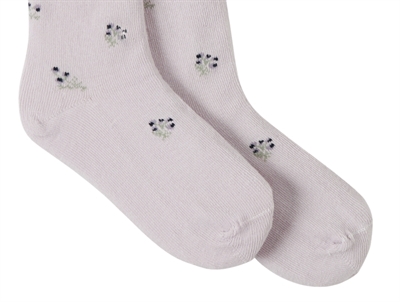 Name It strømpebukser i lys lilla nuance lilac marble med blomstermønster