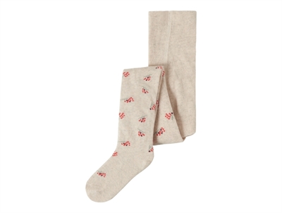 Name It strømpebukser i beige nuance peyote melange med små blomster