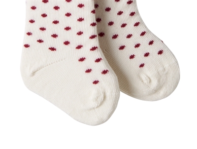 Name It strømpebukser i råhvid nuance cloud dancer med prikket mønster