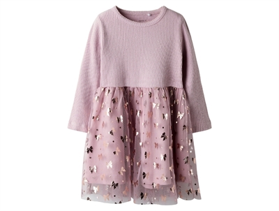 Name It kjole i lilla med tylskørt og sløjfer