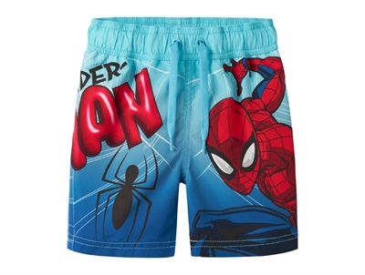 Name It Spider-Man badeshorts bluefish med elastik i taljen