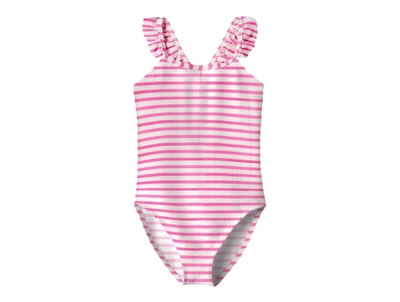 Name It badedragt i pink og hvid stribet til børn