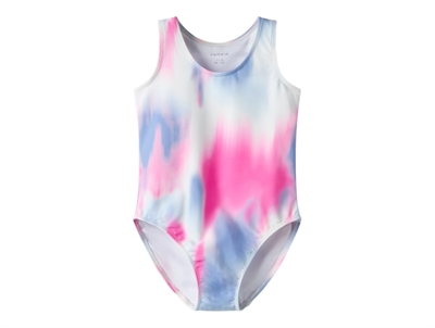 Name It badedragt i lilla nuance med tie dye mønster