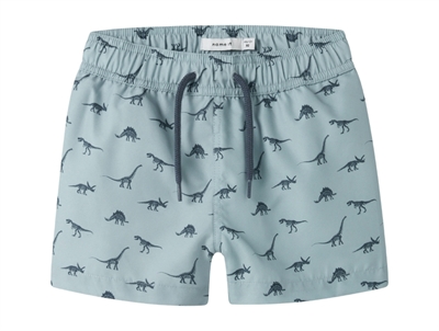 Name It badeshorts blue fog med små dinosaurer