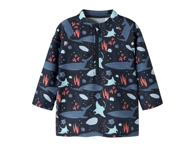 Name It uv swim top navy blazer med havdyr motiv