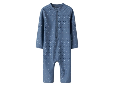 Name It uv badedragt blå med små biler print