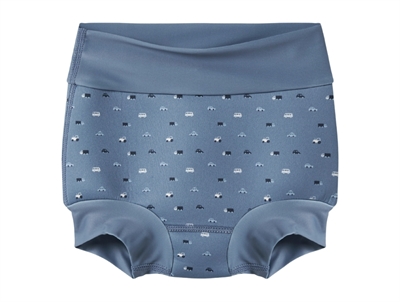 Name It badeble blå med små biler print til baby