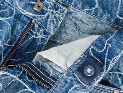 Name It jeans medium blue denim med vævet blomster mønster