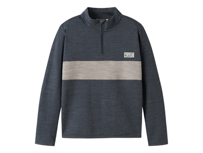 Name It merinould bluse med bryststribe til børn