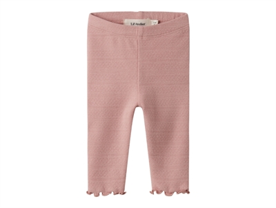 Lil' Atelier leggings i rosa nuance med babylock kant
