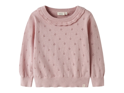 Lil\' Atelier striktrøje i rosa nuance med hulmønster