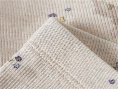 Name It rib leggings i beige nuance med elastik i taljen