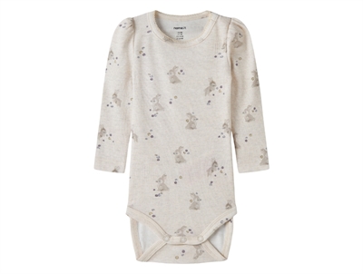Name It body i beige nuance med blomsterprint