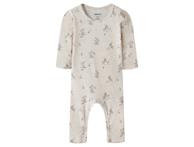 Name It heldragt i beige nuance med kaninprint