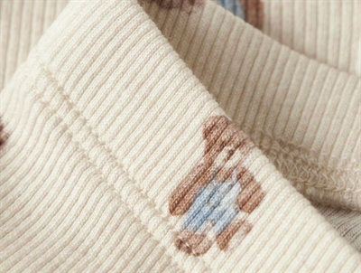 Name It rib leggings i beige nuance med elastik i taljen