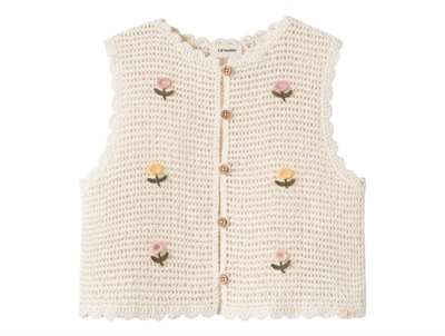 Lil\' Atelier strikvest i råhvid nuance set forfra