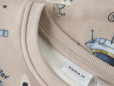 Name It sweatshirt chateau gray rum print detalje