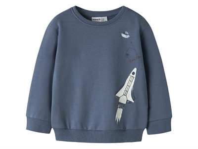 Name It sweatshirt i blå nuance med raket print