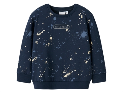 Name It sweatshirt i mørkeblå nuance med outer space print