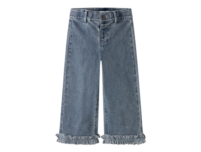 Lil\' Atelier jeans i blå nuance med flæsekant ved ben