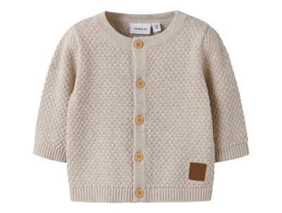 Name It strik cardigan i beige nuance med struktur