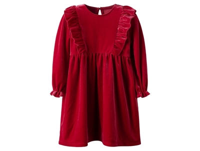 Name It velourkjole i jester red med flæser