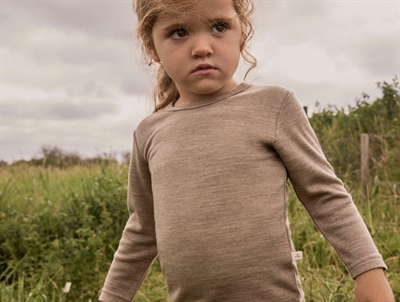 Lil' Atelier bluse i merinould og modal på barn