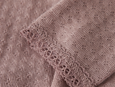 Lil\' Atelier leggings i merinould og silke med hulmønster