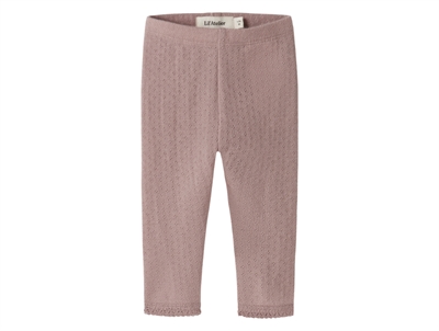 Lil' Atelier merinould og silke leggings i støvet rosa nuance