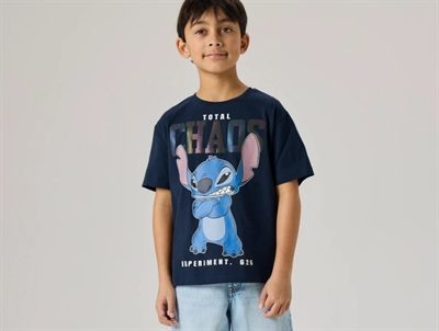 Name It t-shirt i mørkeblå nuance med Disney Stitch print