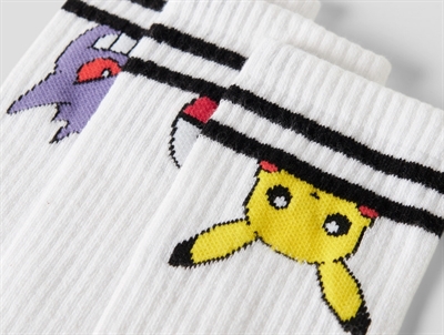 3-pak detalje Name It strømper hvid Pokémon motiver