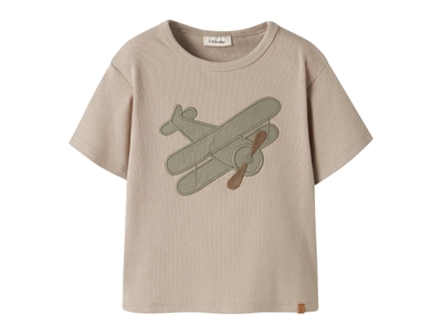 Lil' Atelier t-shirt i beige nuance med fly print