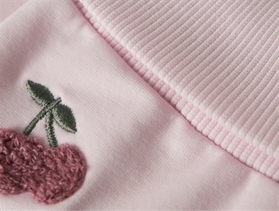 Name It sweatpants i lyserød nuance med ribkant og broderi