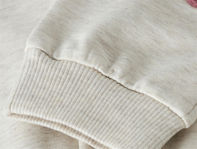 Name It sweatpants i beige nuance med ribkant og broderi