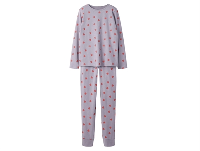 Name It pyjamassæt lavender gray med hjerteprint
