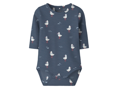 Name It body i blå nuance med mågeprint