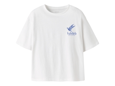 Name It t-shirt hvid med fugleprint foran