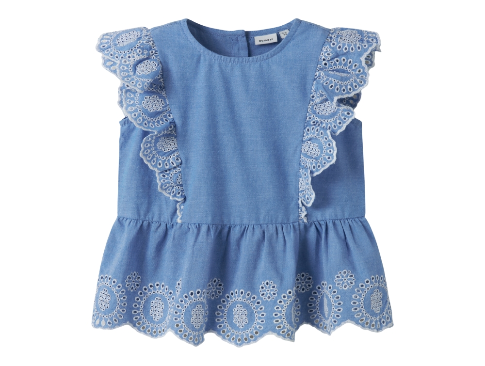 Name It Top Purple Impression Med Broderie Anglaise - Str. 2y 92cm